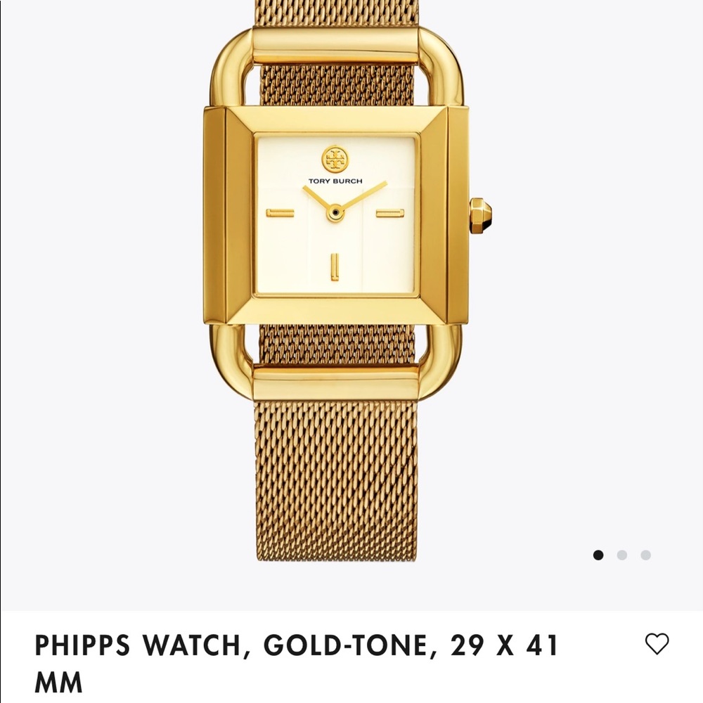 TORY BURCH PHIPPS WATCH, GOLD-TONE, 29 X 41 MM